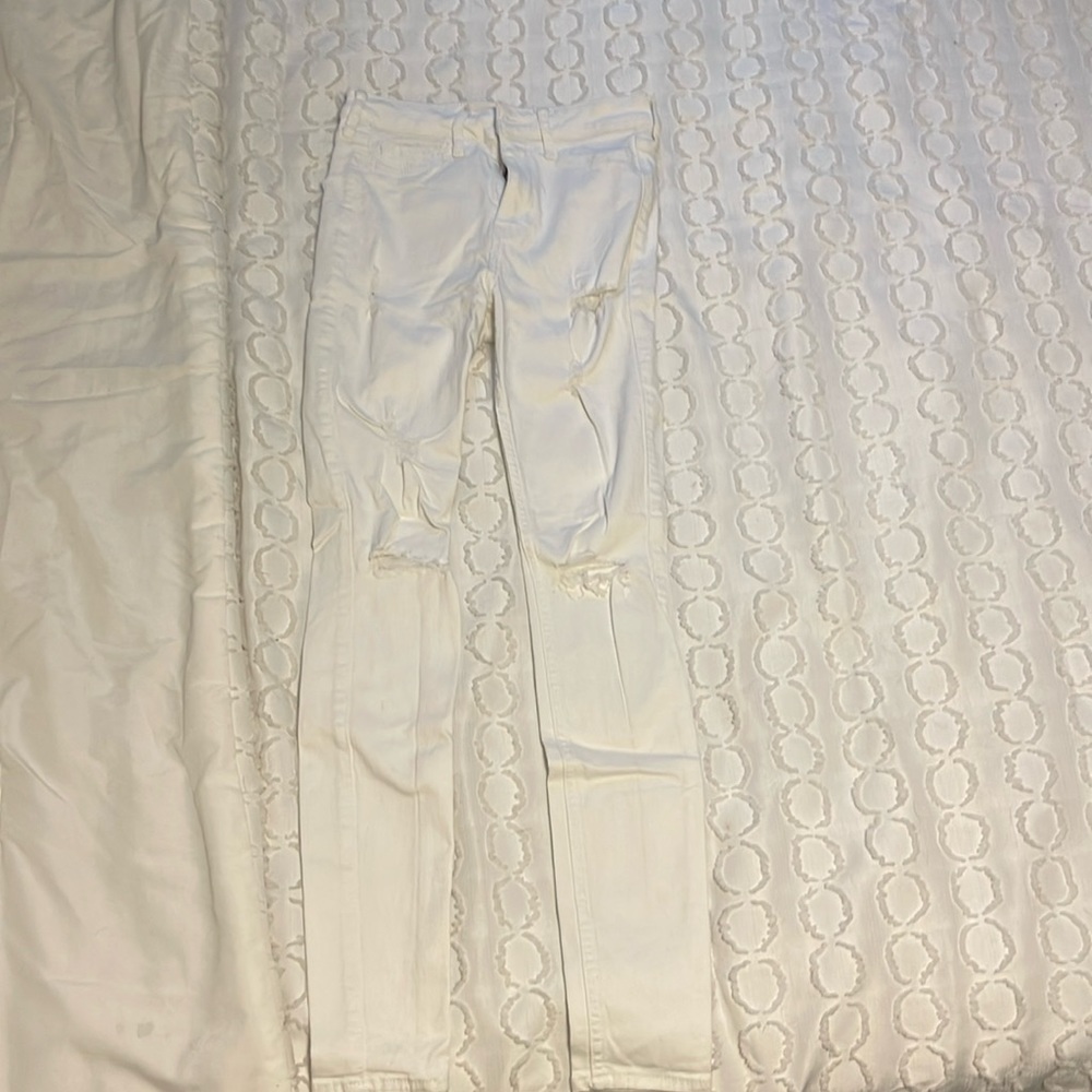 Hollister white ripped jeans